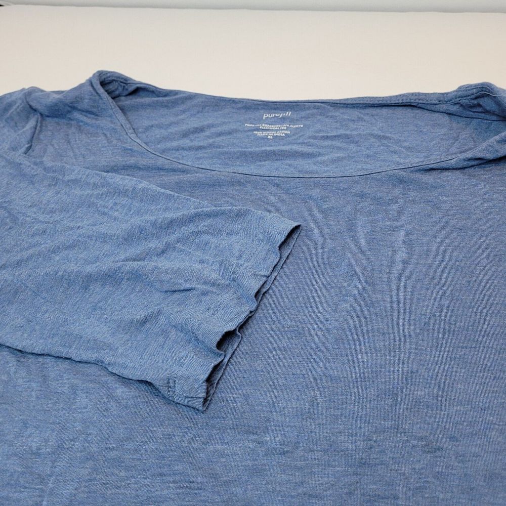 Pure Jill Elliptical Tee Women XL Blue‎ Excellent Supersoft 3/4 Sleeve Top